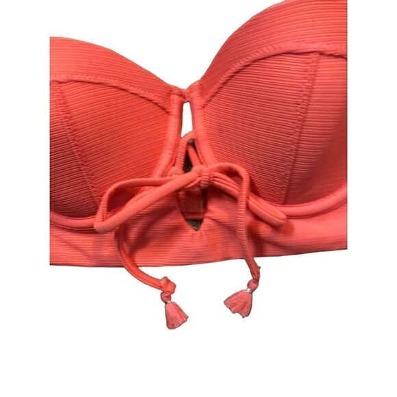 Cape Juby coral underwire push up plunge bikini top size S - Picture 3 of 8
